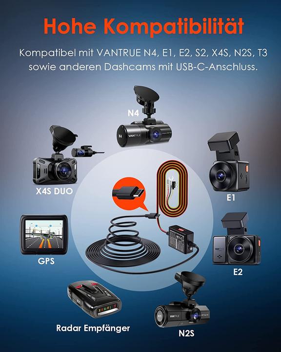 Image du produit Vantrue Kit Dashcam Hardwire avec supports de sécurité