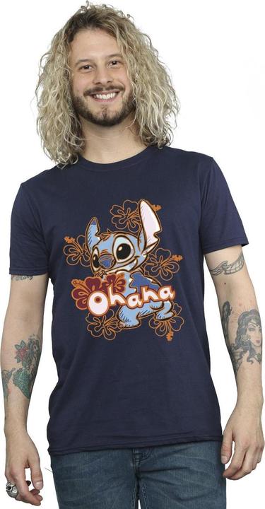 Produktbild Disney Lilo And Stitch Ohana Orange Hibiscus TShirt (XXL)