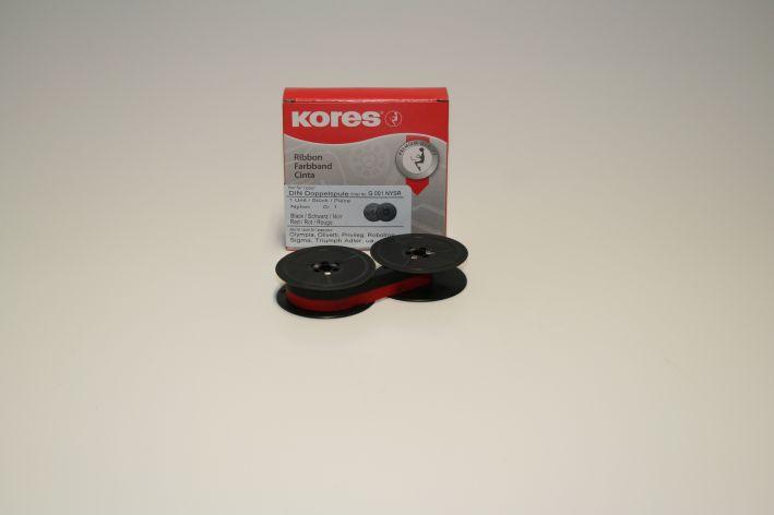 Produktbild Kores Farbbänder für Schreibmaschinen schwarz/rot 13 mm x 10 m (1.30 cm, Rot, Schwarz)