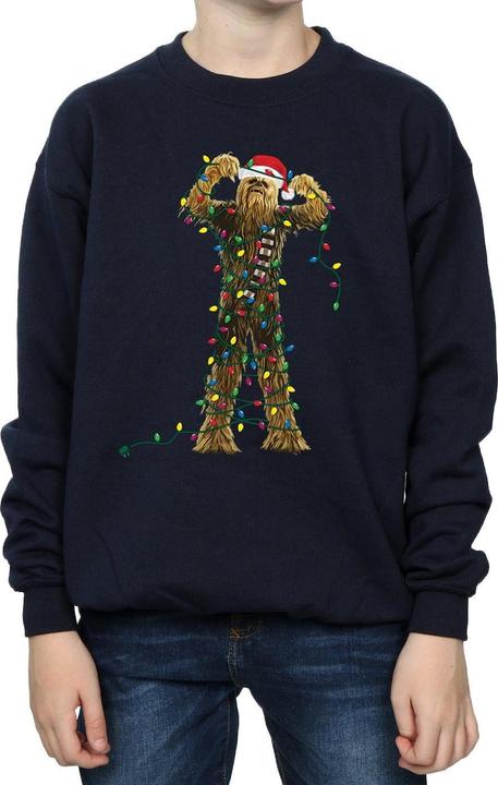 Actual product image Star Wars Boys Chewbacca Christmas Lights Sweatshirt (104)