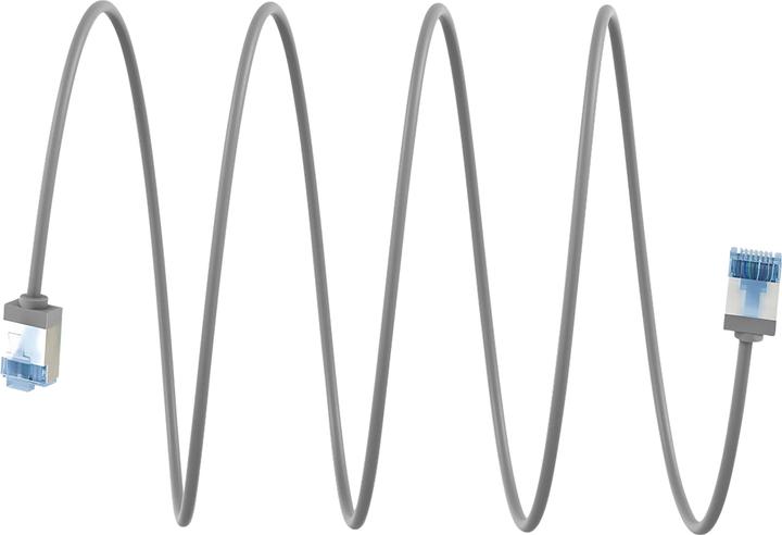 Image du produit Goobay Câble patch CAT 6A ultra flexible, slim, U/FTP, gris (U/FTP, CAT6a, 15 m)