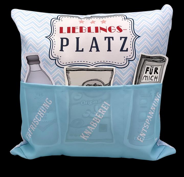 Produktbild Hergo OUTDOOR-Kissen,Lieblingsplatz, bedruckt mit 3 Taschen zum Befüllen (43 x 15 x 43 cm)