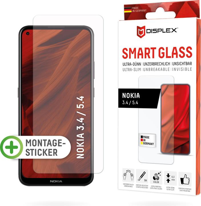 Productafbeelding Displex Smart Glass, Displayschutzfolie (1 Stuk, Nokia 5.4, Nokia 3.4)