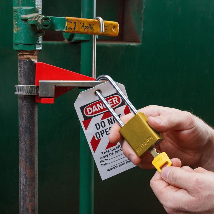 Immagine prodotto Brady Lucchetto Safekey in alluminio con grillo in acciaio, arancione, altezza grillo 76 mm, diametro