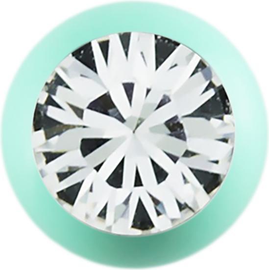 Produktbild Star Piercing Micro Kugel pastellgrün mit Swarovski silber (ohne Messing, Chirurgenstahl 316L)