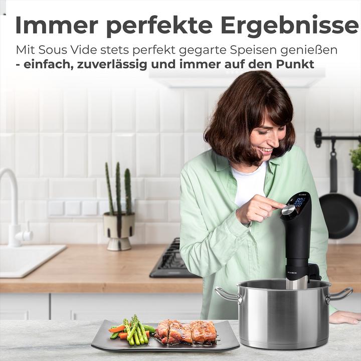 Produktbild KLAMER Sous Vide Stick 1200 Watt IPX7 wasserdicht 3D Zirkulation