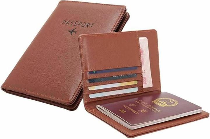 Actual product image JTI PU leather passport cover, brown (Passport cover)