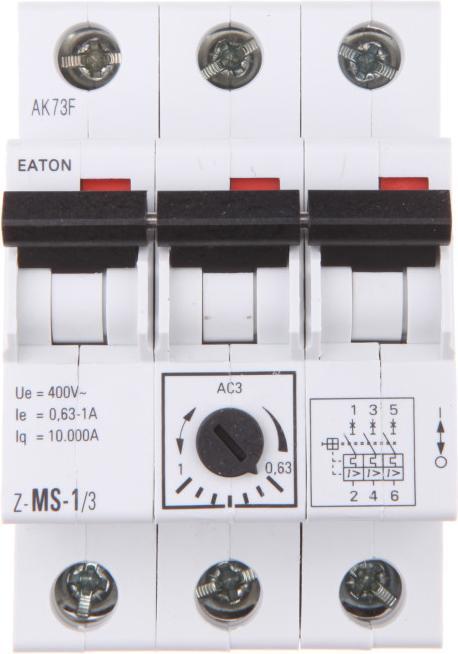 Actual product image Eaton Motor protection switch, 0.63-1 A, 3p 248406
