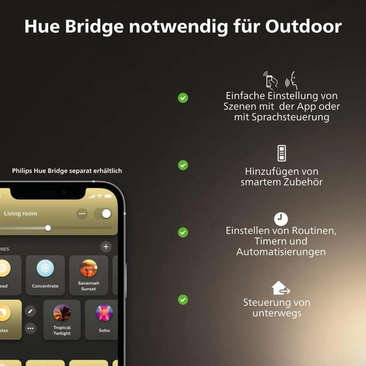 Image du produit Philips Hue Base de Lucca (806 lm, E27, IP44)