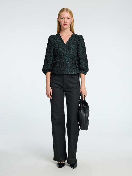 Produktbild Selected Femme Geblümte Jacquard Wickelbluse (36)