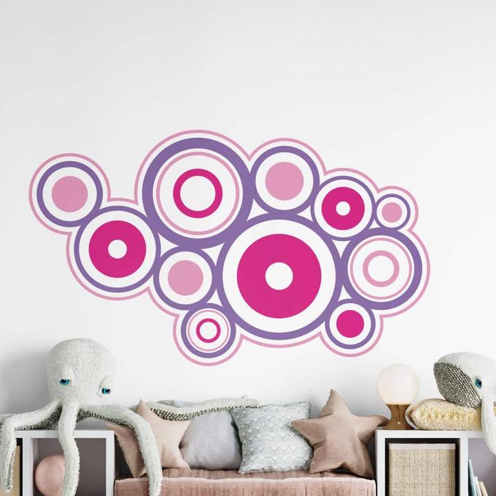 Produktbild Trenddeko Retro Ringe pink (160 x 94 cm)