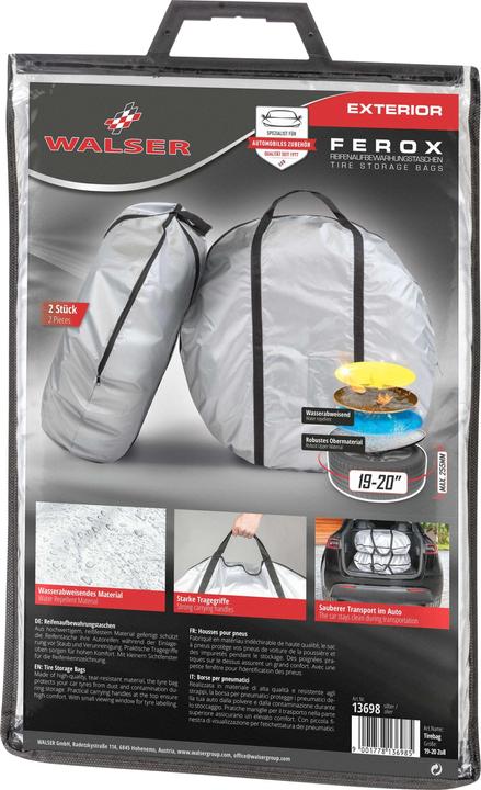 Image du produit Walser Jeu de 2 sacs de rangement pour pneus de taille XL, housse de protection robuste et imperméable