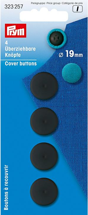 Produktbild Prym Knopf Überziehbar 19 mm, 4 Stk., Kunststoff