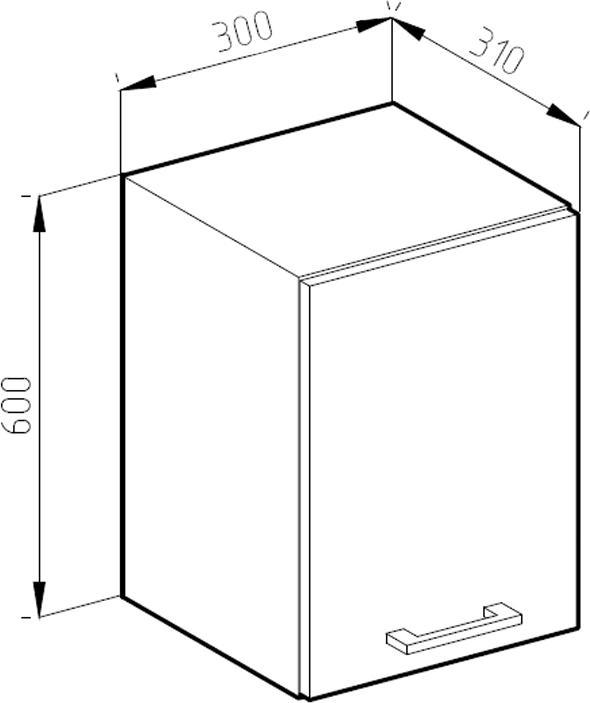 Actual product image Vicco Hängeschrank R-Line (30 x 31 x 60 cm)