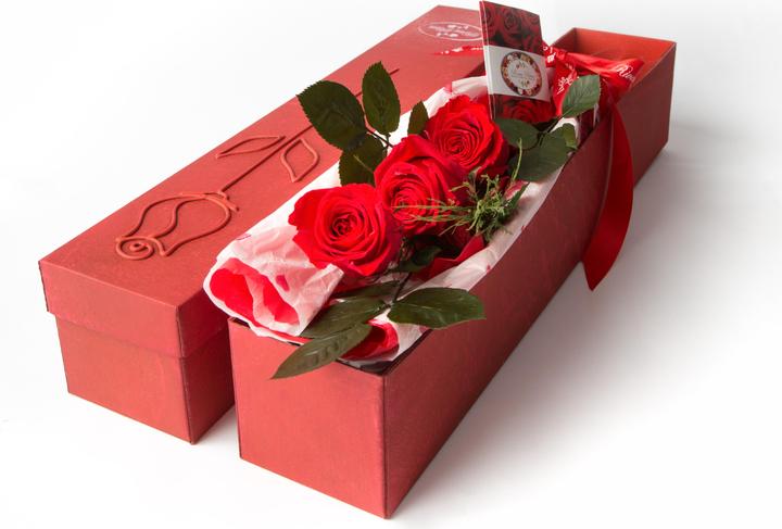 Image du produit Rosas Rivas Rose Premium 3 boutons (56 cm)