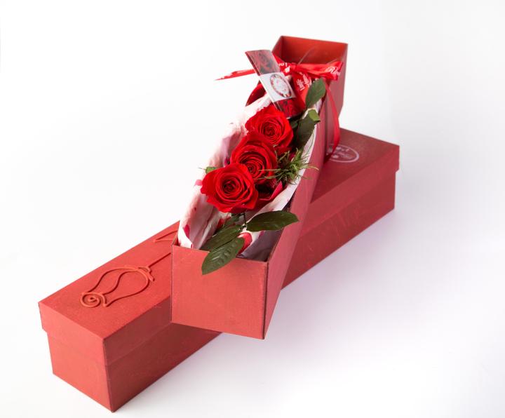 Image du produit Rosas Rivas Rose Premium 3 boutons (56 cm)