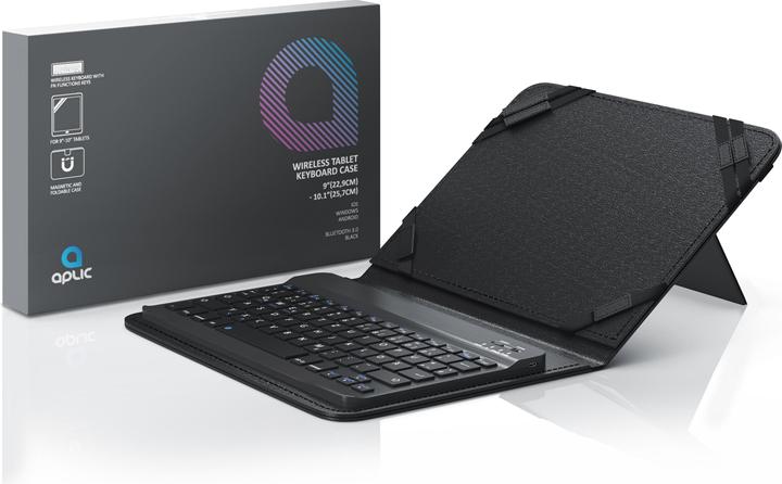 Produktbild Aplic Tablet Tastatur, Bluetooth-Keyboard, 9-10" Tablets Kunstledercase für den Transport (DE, Tablets 9"-10")