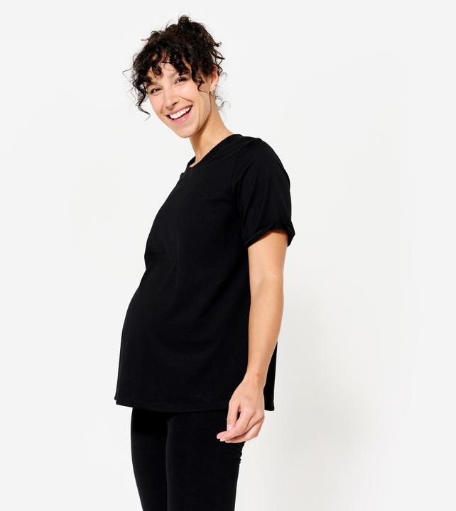 Domyos Women's Yoga Maternity T-Shirt - Black (XXL)