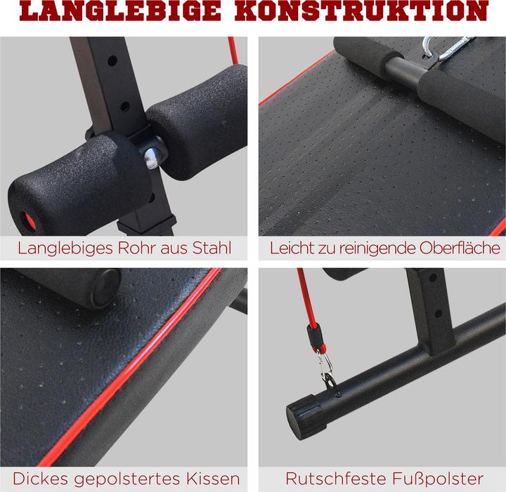 Image du produit Homcom Banc de Sit-Up avec bandes de résistance