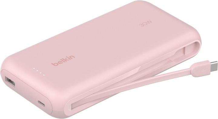 Actual product image Belkin Powerbank 20.000mAh pink 30W integr.USB-C cable BPB024hqPK (20000 mAh, 30 W, 30 Wh)