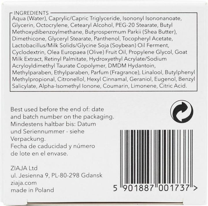 Valori nutrizionali e ingredienti Ziaja Crema da giorno al latte di capra 50ml (50 ml, Crema da giorno)