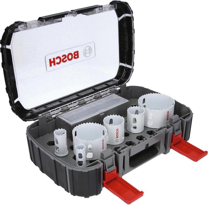Actual product image Bosch Professional Zubehör 9-piece electrician set, 4 hole saws Progressor for Wood&Metal (19 mm, 25 mm, 38 mm, 44 mm, 83 mm, 68 mm)