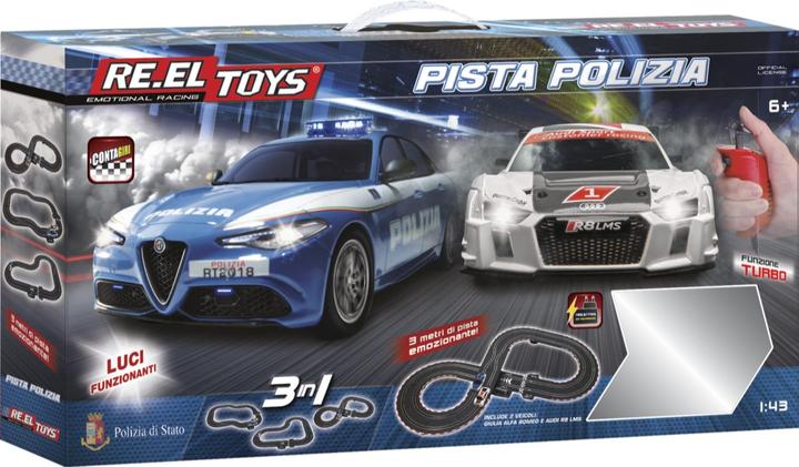 Produktbild Re.Eltoys POLIZIA TRACK electric: 3m track length - 1:43 Scale cars with lights and turbo function