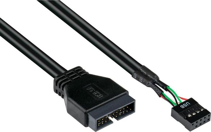 Actual product image Varia SO-33840 - Adapter internal USB 3.0 pin header male to USB 2.0 pin header female, black, 0.15m