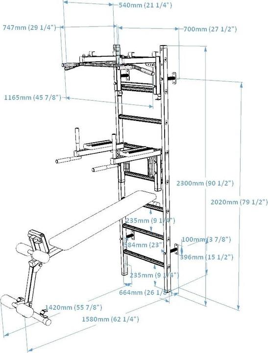 Produktbild BenchK Sprossenwand 233W