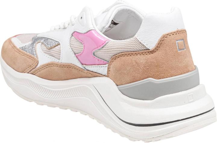 Produktbild D.a.t.e. D.a.t.e fuga sport sneakers in leather and fabric color ivory/pink (40)