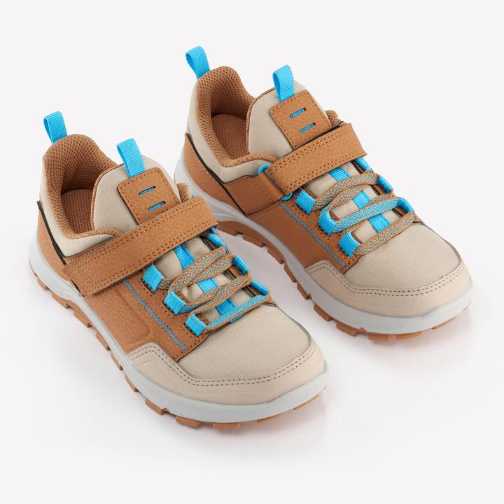 Image du produit Quechua Chaussures de randonnée enfants taille 28-34 basses Velcro randonnée - NH500 marron/bleu (28)