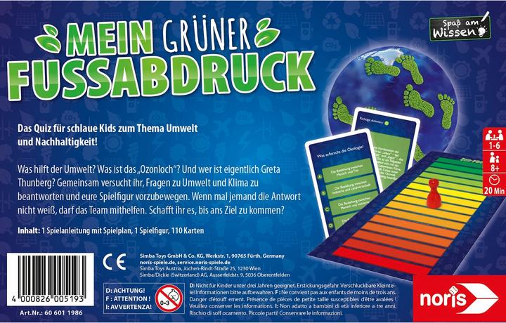 Image du produit Noris Mon empreinte écologique (Allemand)