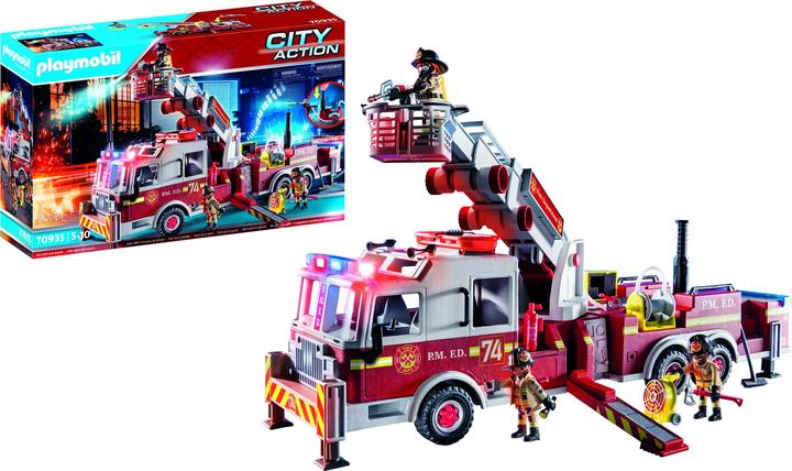 Immagine prodotto Playmobil Veicolo antincendio: scala a torre US (70935, Playmobil Città d'azione)