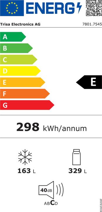 Energy Label Trisa American fridge freezers 492L (492 l)