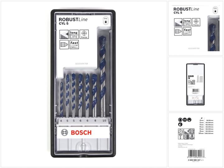 Actual product image Bosch Professional Zubehör Tungsten carbide Concrete twist drill- (4, 5, 6, 8, 10 mm)