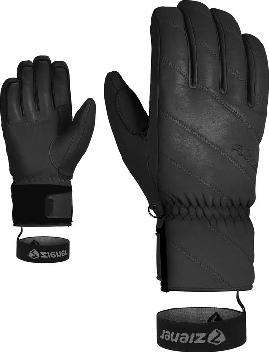 Produktbild Ziener Alpine Damen Ski Handschuhe Leder KUMA schwarz - 8 (8)