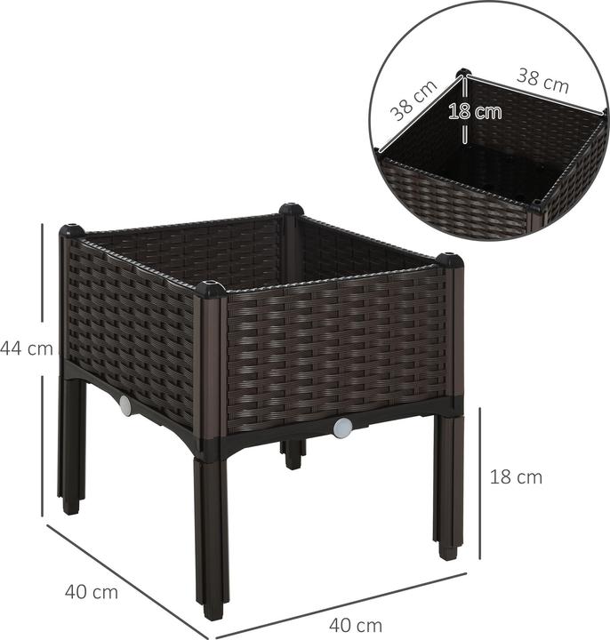 Immagine prodotto Outsunny Letto rialzato a 2 pezzi in look rattan