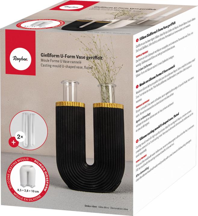 Produktbild Rayher Silikon Giessform "U-Form Vase geriffelt"