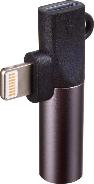 Actual product image Akyga adapter AK-AD-63 Lightning (m) / Lightning (f) / Jack 3,5 mm (Lightning, 3.5mm jack)