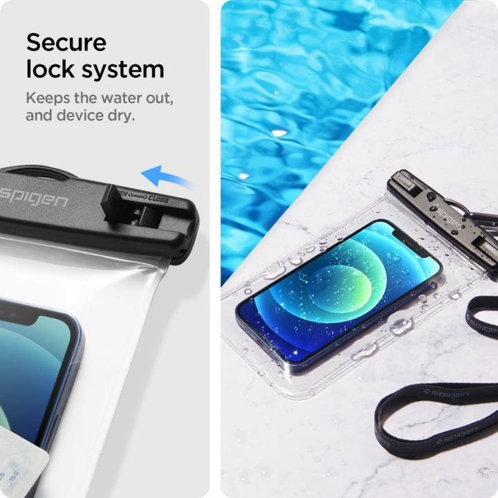 Actual product image Spigen A601 Universal Waterproof Case, Clear (pack of 2) (Universal)