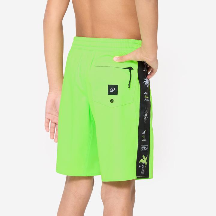 Actual product image Olaian Boardshorts Surfen Jungen 900 Band grün (8, 9, 10)