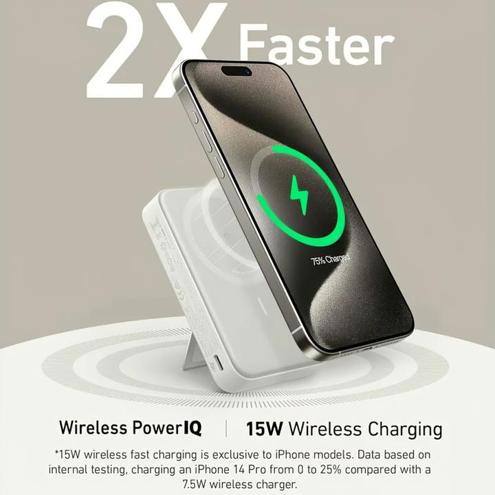 Produktbild Anker 633 magnetic Wireless Powerbank 15W 10000mAh 27W USB-C Port white (10000 mAh, 27 W, 27 Wh)