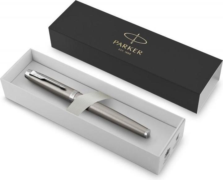 Actual product image Parker Pen Rollerball IM Essential, stainless steel C.C. Line width: M, line colour: black, housing made of (Stainless steel, 1 x)