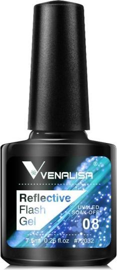Produktbild Venalisa Gellack Reflective Neon Disco Gel BD08 (Blau Glitzer, Gel-Effekt Nagellack)