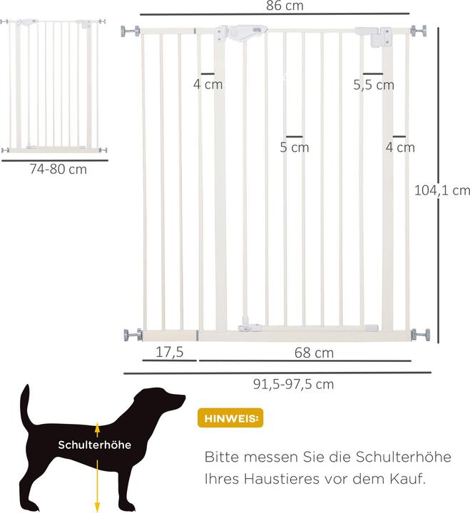 Actual product image PawHut Door guard with double lock (74 cm)