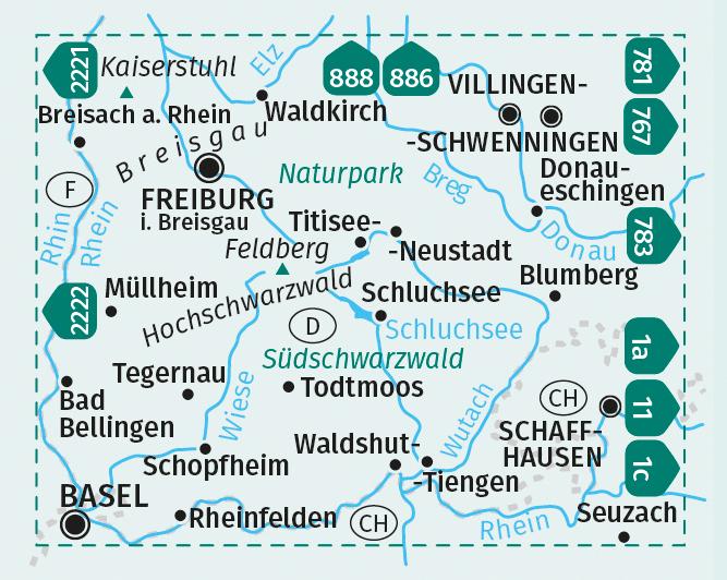 Actual product image KOMPASS Hiking Map Set 887 Black Forest