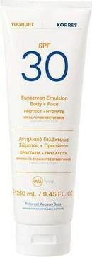 Immagine prodotto Korres Emulsione solare allo yogurt Emulsione protettiva corpo+viso con Spf30 250Ml (Crema solare viso, SPF 30, 250 ml)