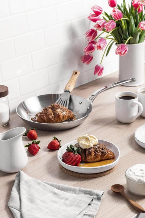 Actual product image de Buyer Affinity frying pan uncoated induction (24 cm, Frying pan, Stainless steel)