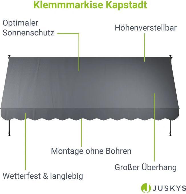 Immagine prodotto Juskys Klemmmarkise Kapstadt (4 m)
