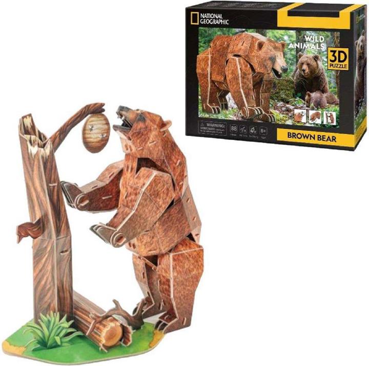 Produktbild Cubicfun Kubisches lustiges 3D-Puzzle National Geographic Braunbär (77 Teile)